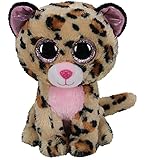 TY 36490 Livvie Leopard Boo Medium Beanie Boos Plüschtier, Multicoloured, 24 cm