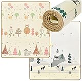 Mamabrum Baby Krabbel Matte Baby Teppich Spielmatte, 150 x 180 x 1.0 cm, ungiftig Bodenmatte Verdickte vergrößerte Schaumstoffmatte Gerollt Wasserdicht Rutschfest Tragbar, Wald und Berge