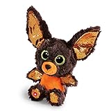 NICI Glubschis: Das Original – Glubschis Halloween Fledermaus 15 cm I Kuscheltier Fledermaus mit großen Augen I Flauschiges Plüschtier mit Glitzeraugen ab 0 Monaten I braun / orange – 46305