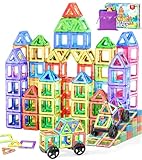 COOLJOYA Magnetische Bausteine, Magnetspiel STEM Magnetbausteine, Montessori Spielzeug ab 3 Jahre, Magnete Spielzeug ab 3 4 5 Jahre Geschenk für Kinder Jungen und Mädchen, 50 Teile Magnetbausteine