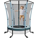 JUMMICO Trampolin Kinder mit Sicherheitsnetz Ø145cm, Indoor-/Outdoor Trampolin für Kinder ab 3 Jahre, Blau