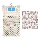 wangjiangda Baby Windeltasche mit Wickelunterlage für Mutter Unterwegs Kleine Wickeltasche Organizer für Windeln Creme Tücher (Blatt)