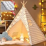 Tipi-Spielzelt fürs Kinderzimmer in schicken Weiß-Grau-Tönen (Tiny Land)