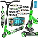 KESSER® Stunt Scooter X-Limit - 360° Lenkung Robuster Funscooter Stuntscooter mit ABEC 9 Kugellagern, 100 mm PU Räder, Kickscooter Tretroller Cityroller Trick Roller für Kinder Erwachsene, Grün