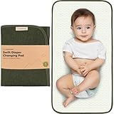 KeaBabies Tragbare Wickelunterlage, Leicht Abwischbar – Faltbare, Wasserdichte Wickelmatte für Wickeltasche, Kompakt, Leicht, 65x35 cm, Neugeborene, Säuglinge, Baby – Reise-Essential (Dark Olive)