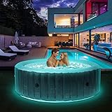Miweba MSpa aufblasbarer Whirlpool 2022 Starry C-ST061 Outdoor - inkl. LED Band - 138 Düsen - 204 x 70 cm - Tüv GS geprüft - 930 Liter - Pool aufblasbar (Comfort Starry 6 Personen)