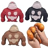 Gorilla-Figur zum Stressabbau, Latex Monkey Gorilla Toys, Anti-Angst-Reizbarkeits-Gorilla-Spielzeug, Weiches Squeeze-Spielzeug, Geeignet für Freizeit, Unterhaltung, Stressabbau（braun）