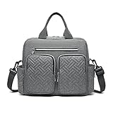 Kono Baby-Wickeltasche, groß, stilvoll, für Mama und Papa, wandelbare Reisetasche mit isolierten Taschen, grau, 16 Inches