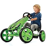 Hauck Toys for Kids GoKart Speedster - Pedal Go-Cart mit Handbremse und verstellbarem Sitz für Kinder ab 4 Jahre - Grün