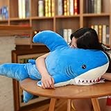 Hai-Spielzeug Plüschtier 90cm | Kuschelweicher Großer Hai für Kinder (Blau)