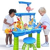 Kleinkind Wassertisch | Kinder Sand Wassertisch | 3-Tier Outdoor Wasser spielen Tabelle Spielzeug für Kleinkinder Kinder | Sommer Strand Spielzeug für außerhalb Hinterhof für Kleinkinder Alter 3-5