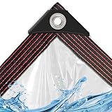 Plane - Transparent Abdeckplane Wasserdicht 2x1m Mit öSen füR Balkon Regenschutz/Sandkasten Abdeckung, Tarp Durchsichtige Abdeckplanen füR GartenmöBel/Terrassenplane