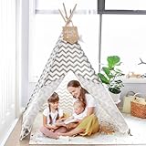 Tipi-Spielzelt fürs Kinderzimmer in schicken Weiß-Grau-Tönen (Tiny Land)