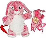 alles-meine.de GmbH großer 3-D Rucksack & Kuscheltier - Hase - Plüsch Kinderrucksack/Plüschtier - für Kinder & Erwachsene - Kindergartenrucksack Kindertasche - Mädchen Ju..