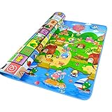 Spielmatte Baby Doppelseitige, Krabbeldecke Für Baby, Krabbelmatte, Baby Teppich Spielmatte, Wasserdichte Bodenteppich, Babymatte Kindermatte Rutschfest Bodenmatte Für Innen, Außenbereich, 180x120 CM