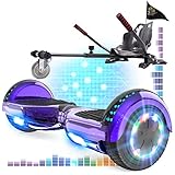 RCB Hoverboard mit Sitz und Hoverkart Set 6,5 Zoll hoverboards für Kinder, Hoverboards mit Bluetooth und LED-Lichtern, Go-Kart Solider Sitz, Geschenk für Kinder