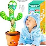 Vitosup Tanzender Sprechender Kaktus Baby Spielzeug, Lautstärke einstellbar, Singend Wiederholend, Interaktives Plüsch-Babyspielzeug/Ostern Geschenke für Jungen Mädchen