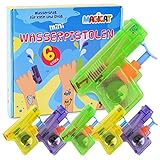 Magicat Premium Wasserpistolen Set, 6 Pistolen für Klein und Groß, perfektes Wasserspielzeug für Kinder und Erwachsene, Sommer Spielzeug für Garten und Pool, optimales Geschenk und Mitgebsel