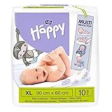 bella baby Happy Wickelunterlagen: Baby Wickelunterlagen für unterwegs XL 90 x 60 cm im 4er Pack (4 x 10 Stück) - wasserdicht und hygienisch