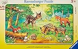 Ravensburger Kinderpuzzle - 06376 Tierkinder des Waldes - Rahmenpuzzle für Kinder ab 3 Jahren, mit 15 Teilen
