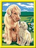 Ravensburger CreArt 28476 - Mutterliebe - Malen nach Zahlen Hunde für Kinder ab 7 Jahre, Malset mit Rahmen, Pinsel und Acrylfarben, Geschenk für Mädchen und Jungen