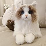 Chongker Kuscheltiere Plüschtier Katze, echte Größe, handgefertigt, Geschenk für Kinder, Frauen