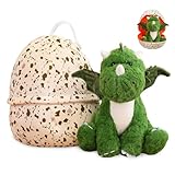 XPJBKC Dino Kuscheltier Ei-Plüsch, Dinosaurier Kuscheltier, Drachen Kuscheltier mit Ei, Plüsch Dinosaurier im Ei Stofftier Plüschtier Dino Plüschpuppe Geschenk für Kinder, Jungen und Mädchen