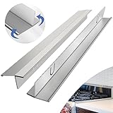 Herdspaltabdeckungen, Edelstahl, 2 Packungen, 35,8 - 70,6 cm, verstellbar, hitzebeständig, nicht scharf, Lückenfüller, leicht zu reinigende Herdspaltabdeckung, geeignet für gleichmäßige Oberflächen