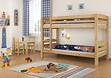 Erst-Holz® Stockbett Etagenbett Kiefer 90x200 massives Hochbett f. Kinderzimmer Doppelbett Rollrost 60.10-09