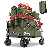 Sekey XXL Plus Bollerwagen Faltbar mit Bremsen 200L 200KG Belastbar, Extra Breite Reifen All Terrain Bollerwagen, Patentiert Zusammenfaltbar aus Vier Richtungen, XXL-PlusB 4011, Grün