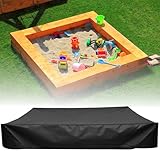 Sandkasten Abdeckung 150x150x20cm, Sandkastenabdeckung Plane mit Aufbewahrungstasche, Wasserdicht Sandkasten Abdeckplane, 210D Oxford-Stoff Sandkastenplane mit Kordelzug für Sandkasten Pool Garten