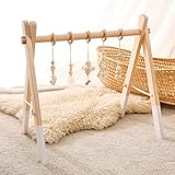 Promise Babe Spielbogen Baby Holz für Babies Baby Gym Holz Spielbogen Wickeltisch Neugeborenen Spielzeug Activity Spielebogen Babies Weiß Baumwolle Design