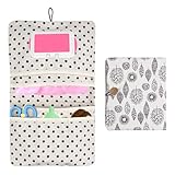 Nicrulp Wickeltasche Organizer, Windeltasche für Unterwegs, Wickelorganizer mit Wickelunterlage, Baby Wickel Organizer, Kleine Wickelorganise, 2-in-1-Organizer und Kosmetiktasche für Mütter (18×21cm)