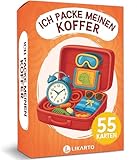 LIKARTO Ich packe Meinen Koffer Spiel für Kinder - Spieleklassiker für Zuhause & unterwegs - Familienspiel & Lernspiel - Geschenk für Mädchen & Jungen - Spiele ab 4, 5, 6, 7, 8, 9 Jahre