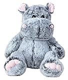 Lifestyle & More Teddybär Kuschelbär Nilpferd Hippo grau sitzend Plüschbär Kuscheltier samtig weich (40 cm)
