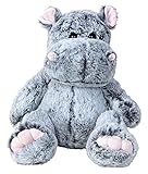 Lifestyle & More Teddybär Kuschelbär Nilpferd Hippo grau sitzend Plüschbär Kuscheltier samtig weich (40 cm)