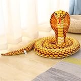 Groß Schlange Kuscheltier Riesen Stofftier Kuschelschlange PlüSchtier Ideal Zum TröSten Kuscheln Einschlafhilfe (80 cm,Gelb)