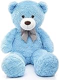 XXL Teddybär 120cm Riesen Weiches Spielzeug groß Stofftier Plüschtier Plüschbär Kuschelbär Teddy Bär Geschenk (1.2m, Blau)