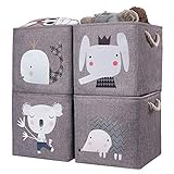 AXHOP Kinder Aufbewahrungsbox[4-Pack] 28 ×28 faltbare Aufbewahrungsboxen für Regal. Ideal für Kallax, Kleidung, Spielzeug, Bücher, Kinder, Kinderzimmer, Büro