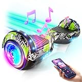 SISIGAD Hoverboard for Kids Ages 6-12, Self Balancing Scooters with Bluetooth & Corlorful LED Lights