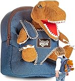 Naturally KIDS Kleiner Dinosaurier Rucksack – Dinosaurier Spielzeug ab 3 4 5 6 Jahre Jungen Mädchen – Geschenk junge 3 Jahre – Plüschtier Dinosaurier Figuren – Rucksack für Kinder mit Dino Kuscheltier