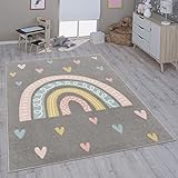 Paco Home Kinderteppich Teppich Kinderzimmer Mädchen Jungs Verschiedene Motive Und Größen, Grösse:120x160 cm, Farbe:Grau 3