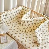 PTKG Bettschutz Kinderbett Umrandung,Kinderbett Randpolsterung,StoßFester Schutzgitter,Superdicker Antikollisions Teppich fürs Bett,Kopfschutz für Wickeltisch,D11,150 * 28cm