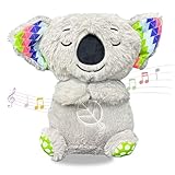 Ycaaeo Schlummer Koala Kuscheltier Einstellbar Mit Atembewegung, Musik Und Warmes Licht, Herzschlag Kuscheltier Schlummer Tier Schlaf Koala Beruhigender KoalabäR Huggee Koala Atmendes Kuscheltier