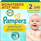 Pampers Baby Windeln Größe 2 (4-8kg) Premium Protection, Mini, 240 Stück, MONATSBOX