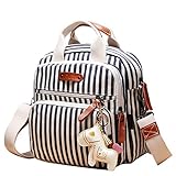 LCY Qualität Leinwand Designer Organizer Mini Multifunktions Baby Windel Wickeltasche Tote Messenger Rucksack-Streifen