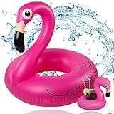 TK Gruppe Timo Klingler Flamingoring ca. 110 cm Schwimmring Flamingo aufblasbar Pool & Wasser mit Getränkehalter für Erwachsene & Kinder