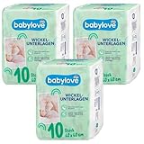 Wickelunterlagen für Babys, Hygienische Einlagen, Recyclingmaterial, Chlorfrei, Parfümfrei, Latexfrei 30 stück 60x60 cm von babylove (Wickelunterlagen)