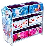 Frozen Die Eiskönigin - Regal zur Spielzeugaufbewahrung mit sechs Kisten für Kinder, (Annäherungswerte): 63,5 cm (B) x 60 cm (H) x 30 cm (T), 471FZO