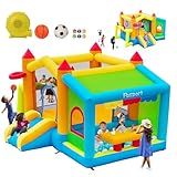 hüpfburg Outdoor mit gebläse hüpfburg Indoor, hüpfburgen Kinder Bounce Castle mit Spielzeug Marktstand Fußball Schießen